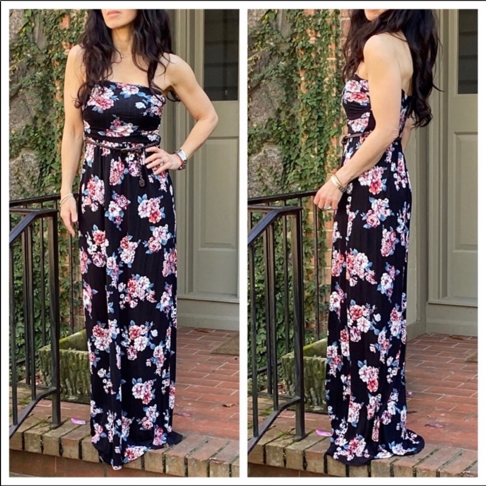 Floral Maxi Tube Dress